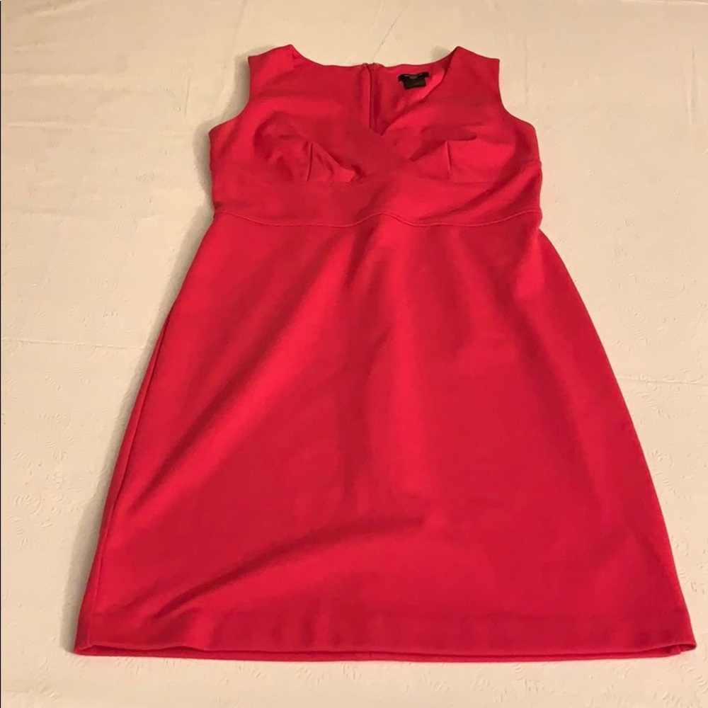 NWOT Ann Taylor Bright Pink V-neck Sheath Dress 0P